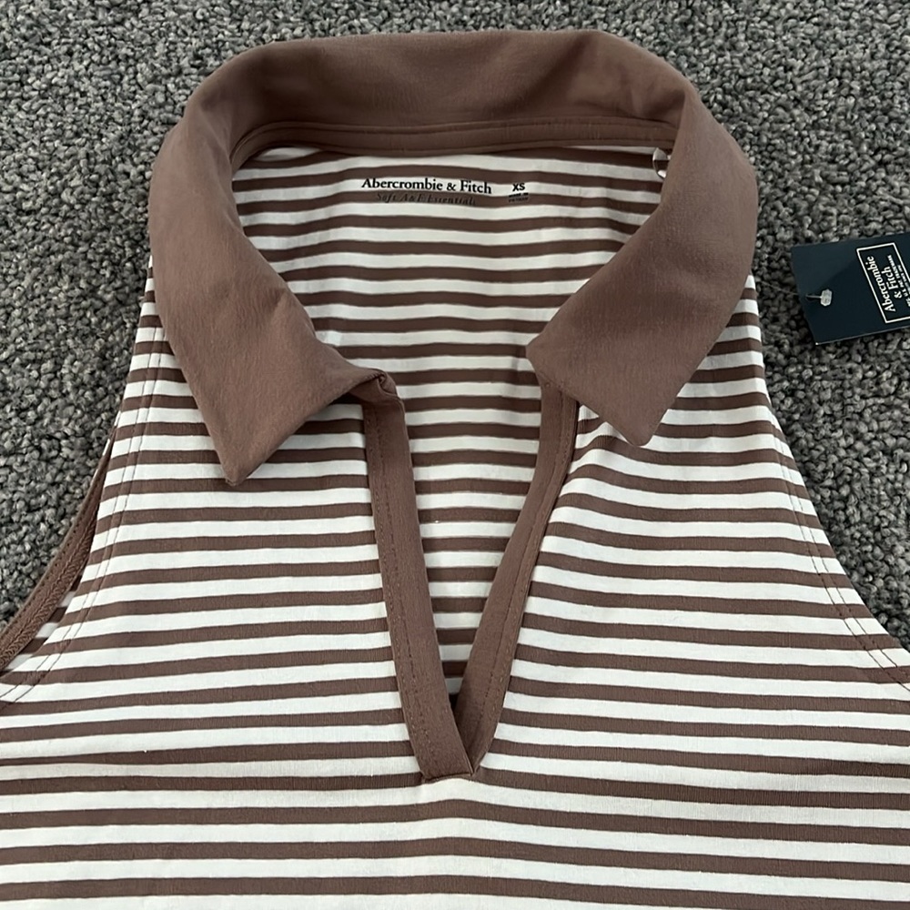NWT Abercrombie Striped Polo Tank - Picture 2 of 5